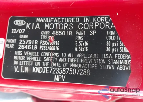 2008 Kia Sportage Ex V6 from USA, damaged, VIN KNDJE723587507288